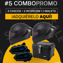 2 Cascos ICH 501 + 2 Intercomunicadores DFR 10S PRO + 1 Maletero DR1 45 Lt
