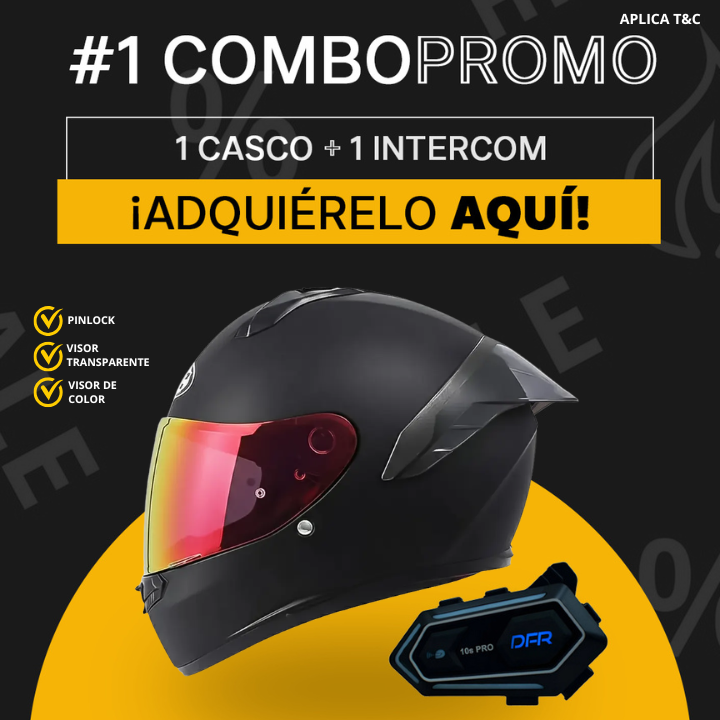Combo Casco HJC C10 + Intercomunicador DFR 10S PRO