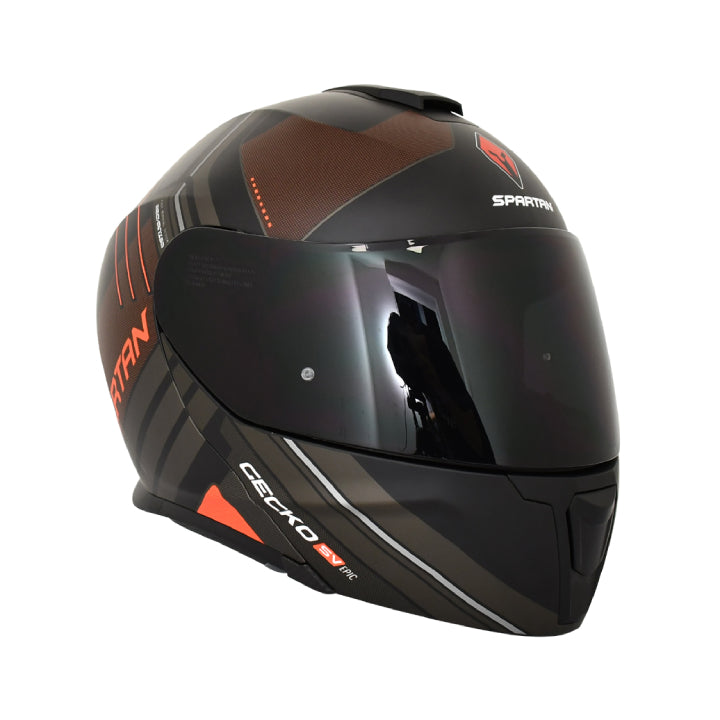 Casco Spartan Gecko Epic Gris Rojo