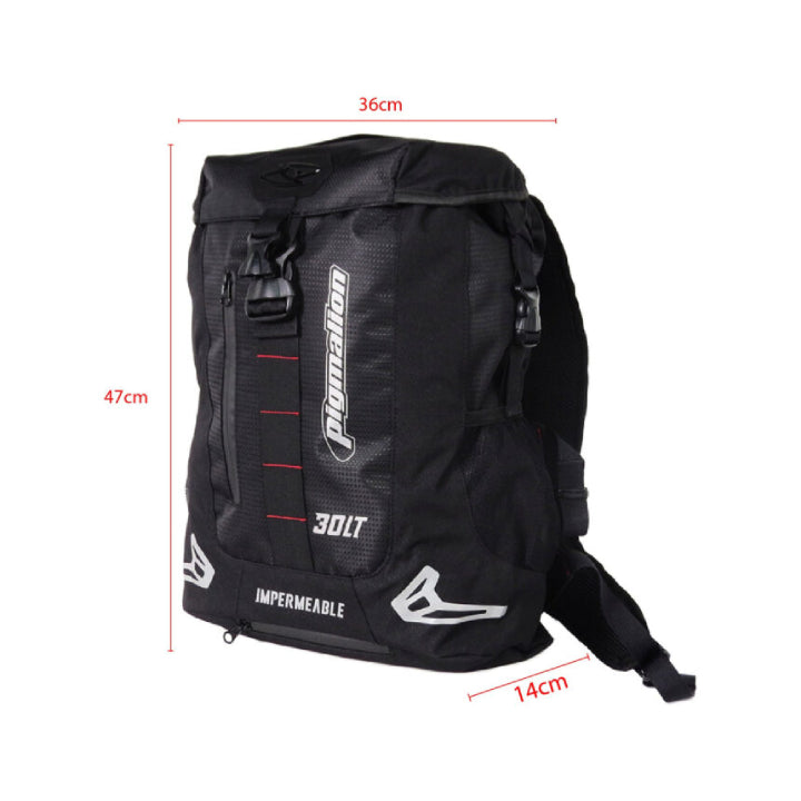 Morral Pigmalion Portacasco Impermeable Para Moto Negro