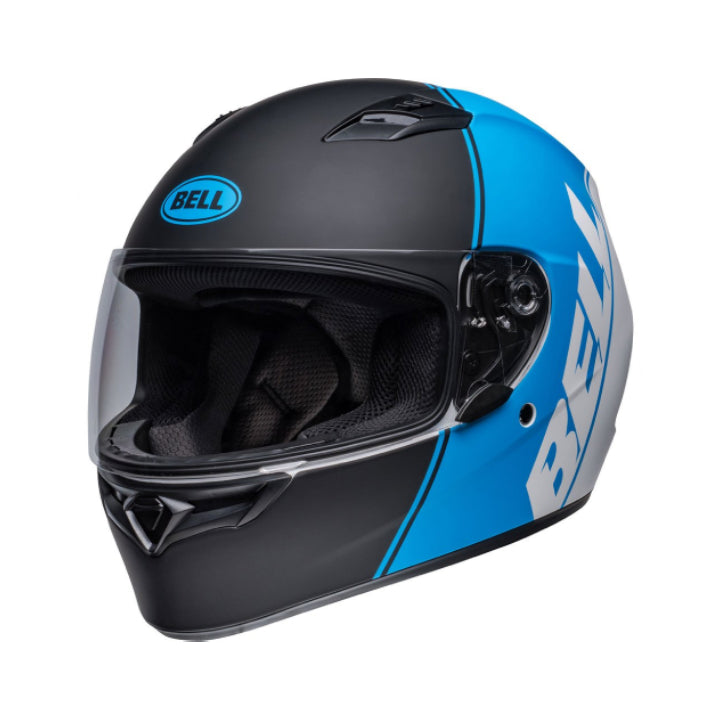 Casco Bell Qualifier Ascent Mat Negro Azul Claro